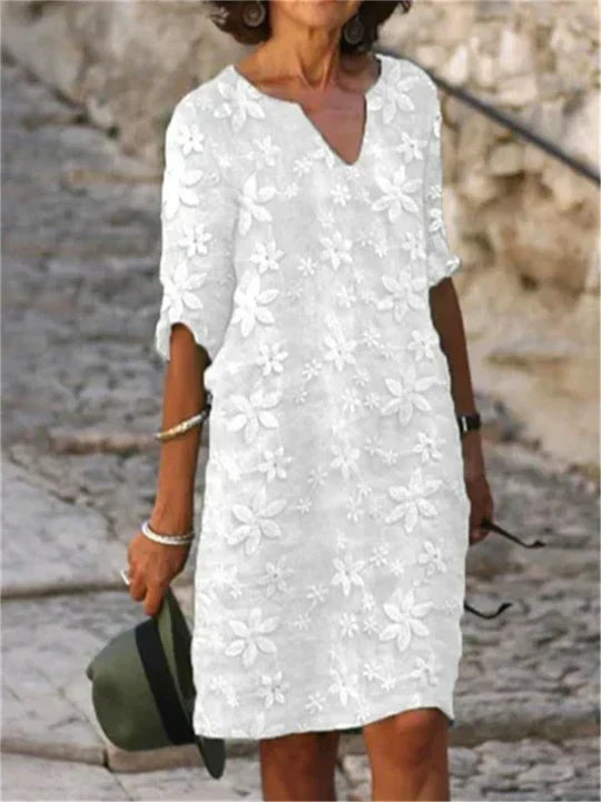 Bloemen Midi-Jurk Elegant Lange Jurk voor Vrouw - Mode Vibes