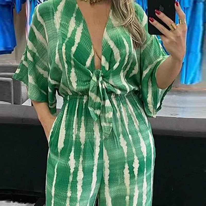 Zomer Wijde Pijpen Jumpsuit voor Dames