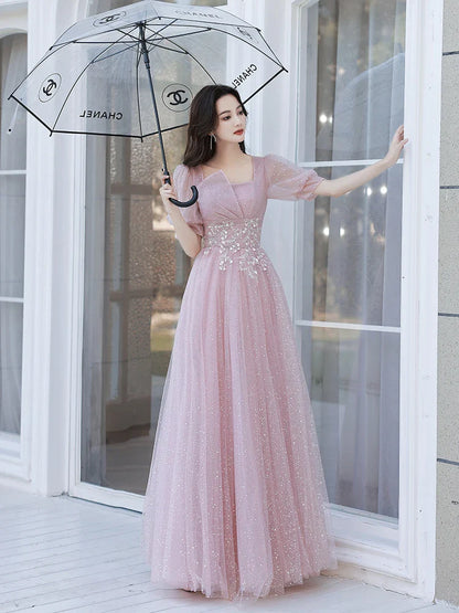 Elegante Eenvoudige Roze Avondjurk - Betoverende Schoonheid