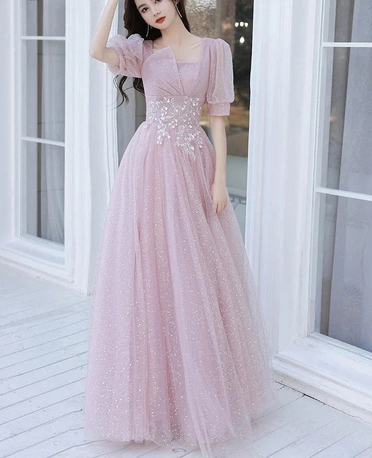 Elegante Eenvoudige Roze Avondjurk - Betoverende Schoonheid