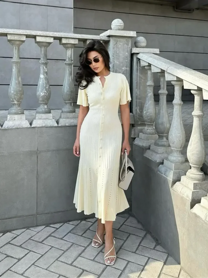 C Leeter Couture Gebreide Meidjurk