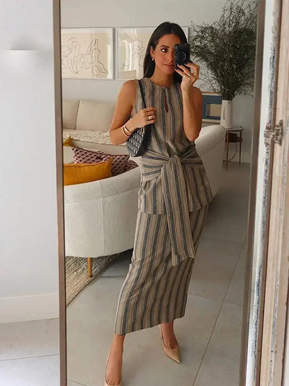ModaStyle Elegante Gestreepte Rokken Set