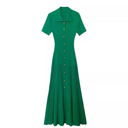 Yumora Mode Groene Gehaakte Maxi Jurk