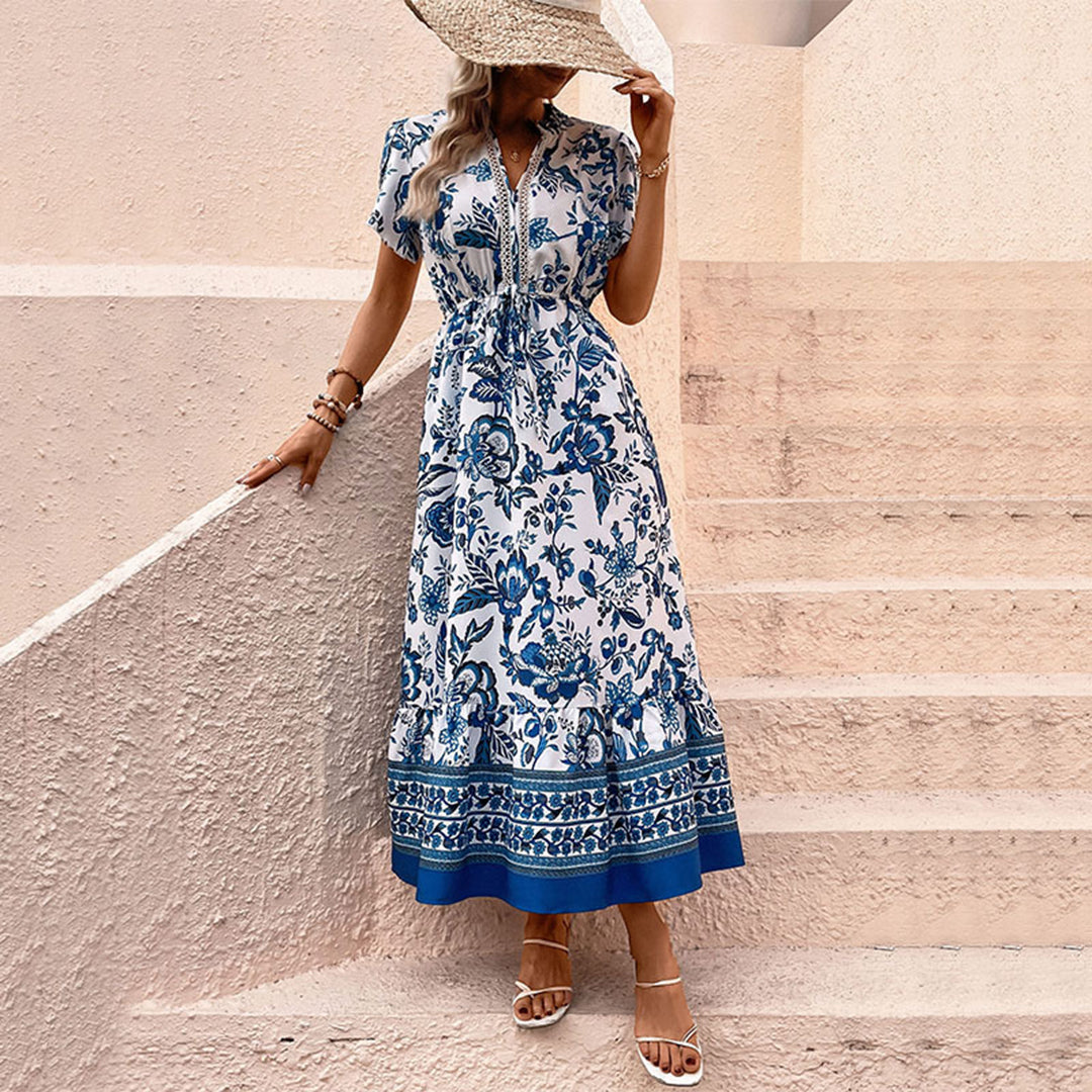 Retro Zomerjurk Maxi Dames Jurk met Prints - Mode Vibes