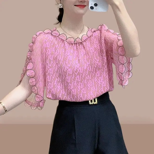 Zomerse Elegantie - De Perfecte Blouse voor Elke Gelegenheid!