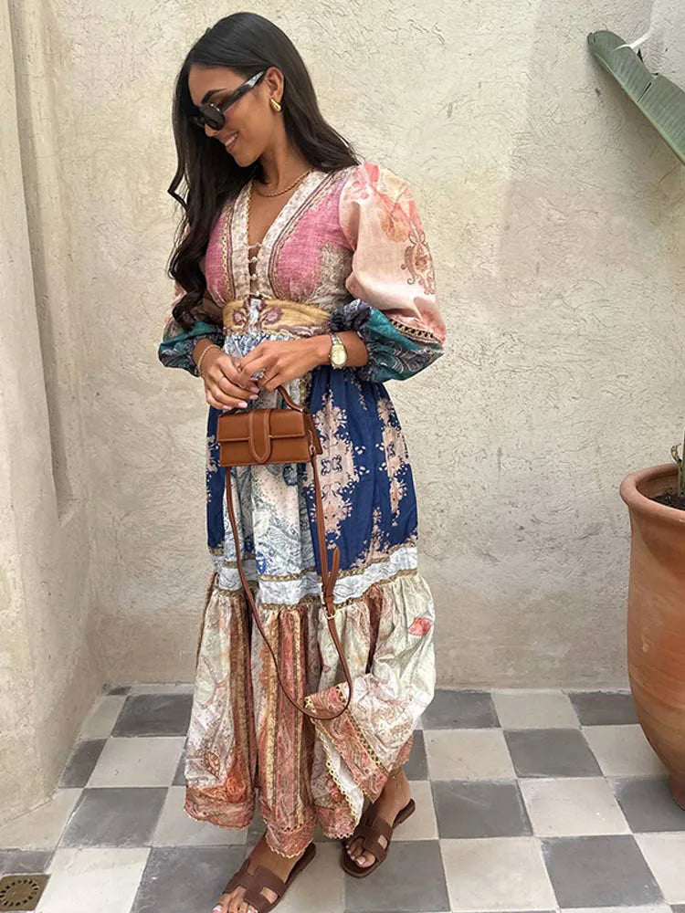 Stijlvolle Zomer Maxi Jurk met Elegant Print