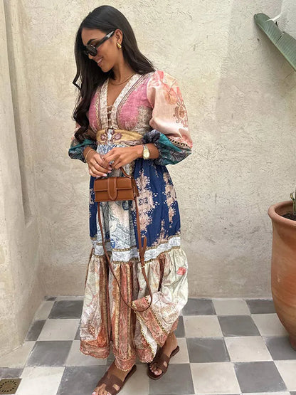 Stijlvolle Zomer Maxi Jurk met Elegant Print