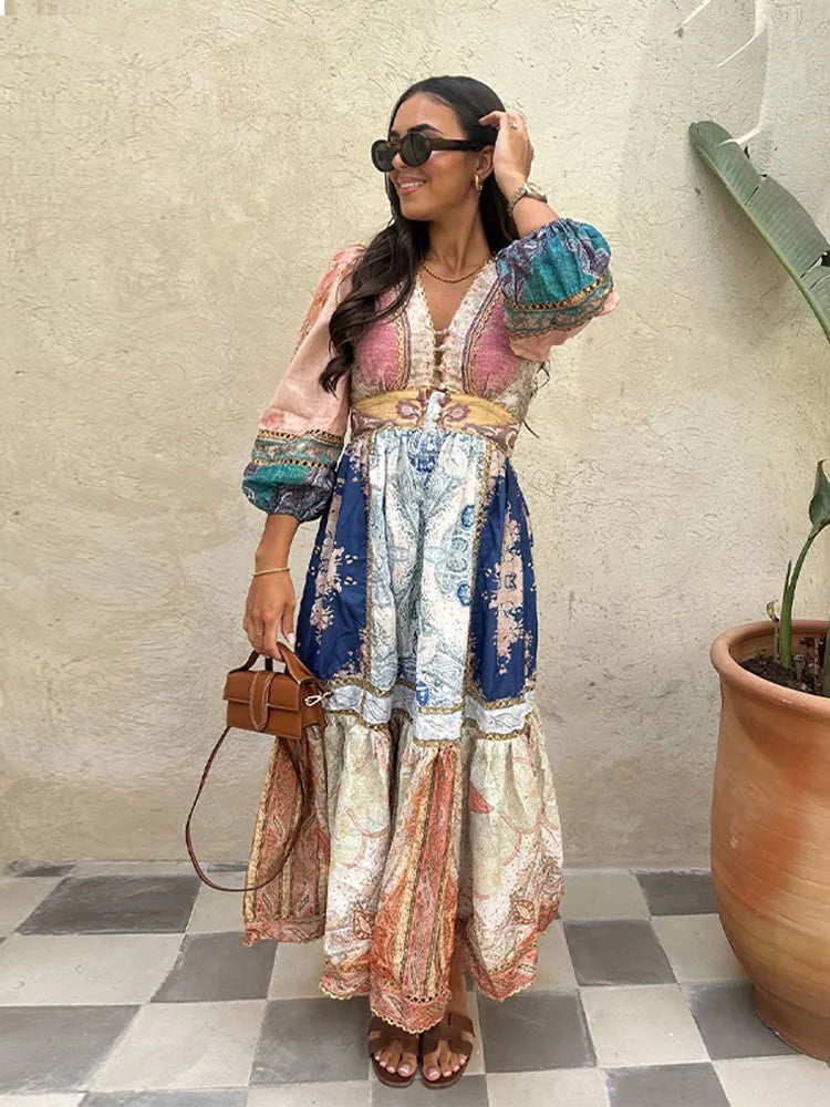 Stijlvolle Zomer Maxi Jurk met Elegant Print