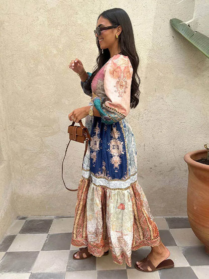 Stijlvolle Zomer Maxi Jurk met Elegant Print