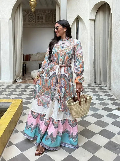 Stijlvolle Zomer Maxi Jurk met Elegant Print