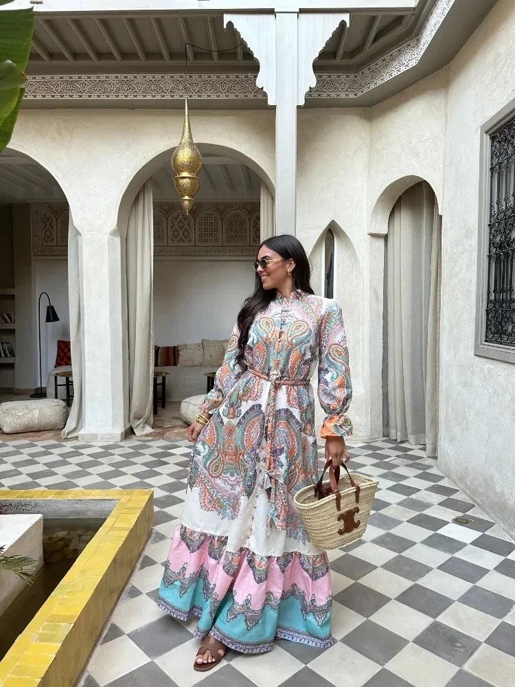 Belle Étoile Elegant Patchwork Maxi Jurk