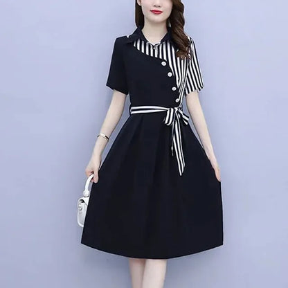Elegante Asymmetrische Bandage Midi Jurk