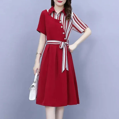 Elegante Asymmetrische Bandage Midi Jurk
