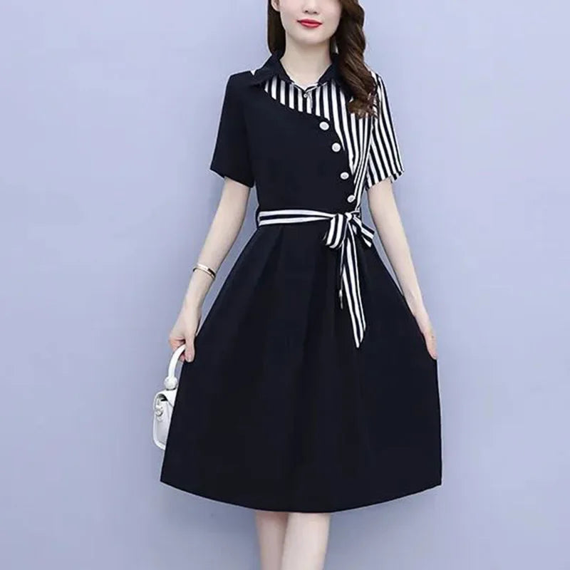 Elegante Asymmetrische Bandage Midi Jurk