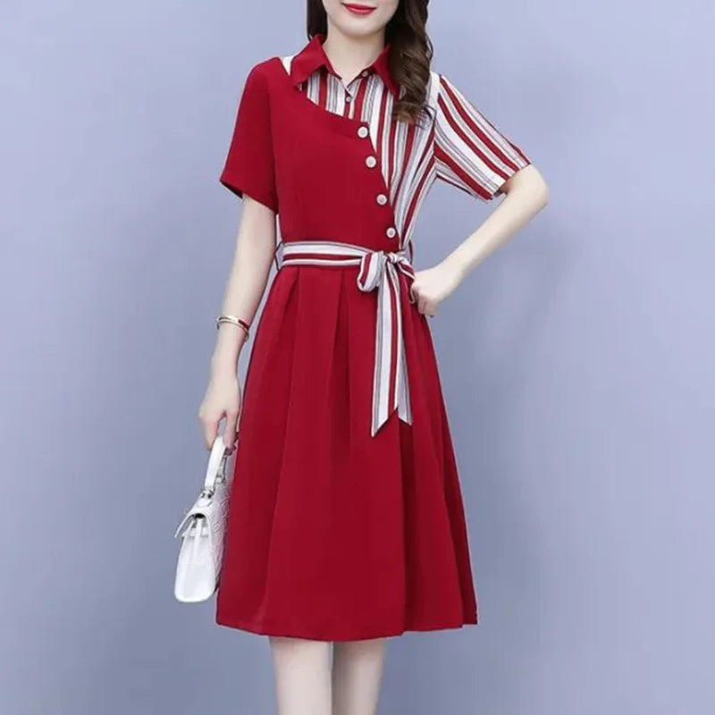 Elegante Asymmetrische Bandage Midi Jurk