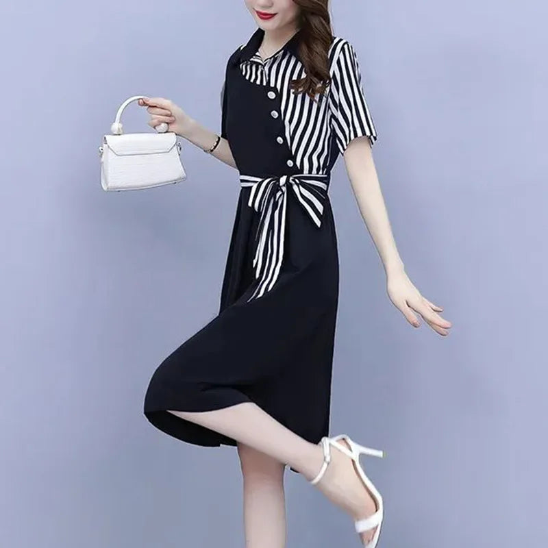 Elegante Asymmetrische Bandage Midi Jurk