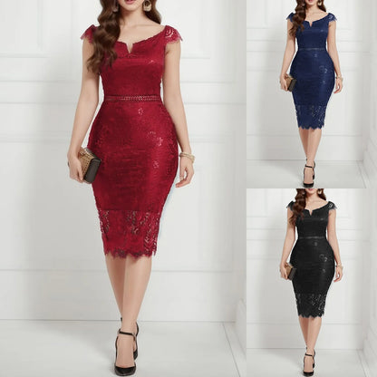 Elegante Sexy Retro Kant Holle Backless Jurk