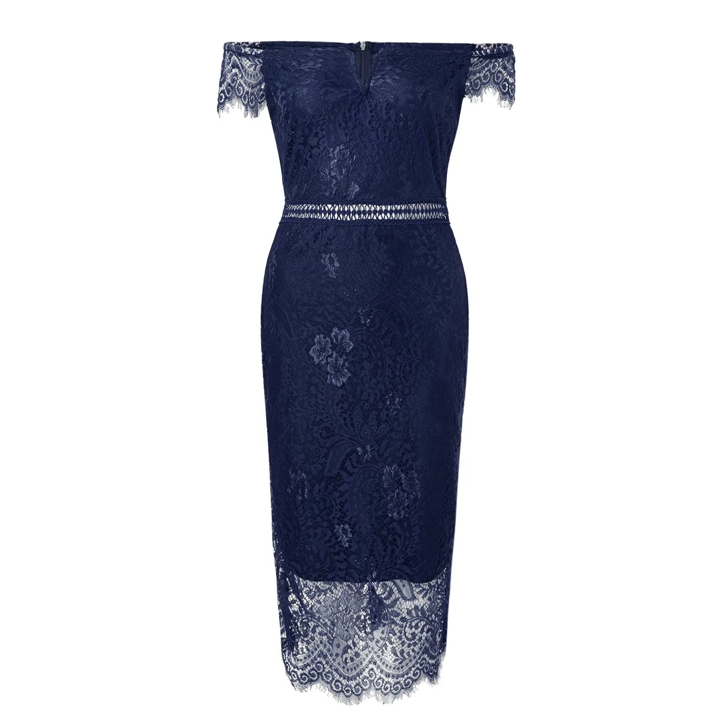 Elegante Sexy Retro Kant Holle Backless Jurk