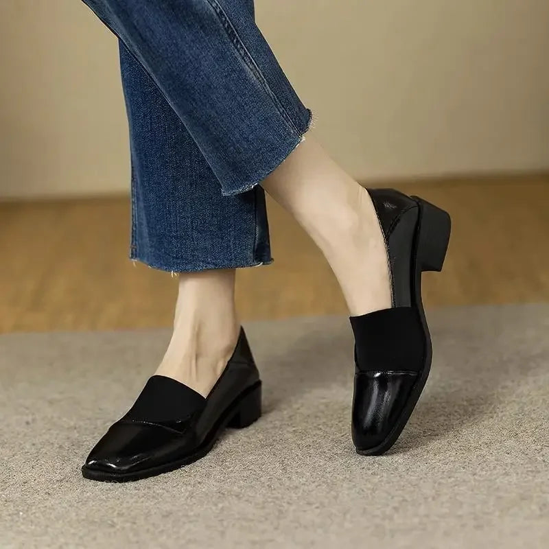 Chic Parisienne Vintage Lederen Schoenen