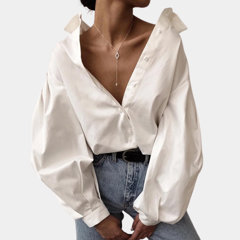 Dames Blouse Pofmouwen Raimona Elegant Kort Model - Mode Vibes