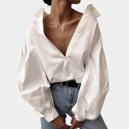 Dames Blouse Pofmouwen Raimona Elegant Kort Model - Mode Vibes