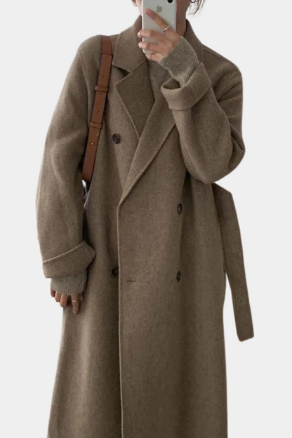 Dames Winterjas Lange Double-Breasted Warm en Comfortabel - Mode Vibes