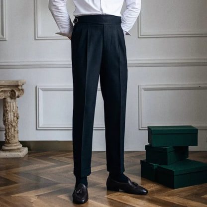 Ferruccio | Pantaloni classici a vita alta con gamba dritta