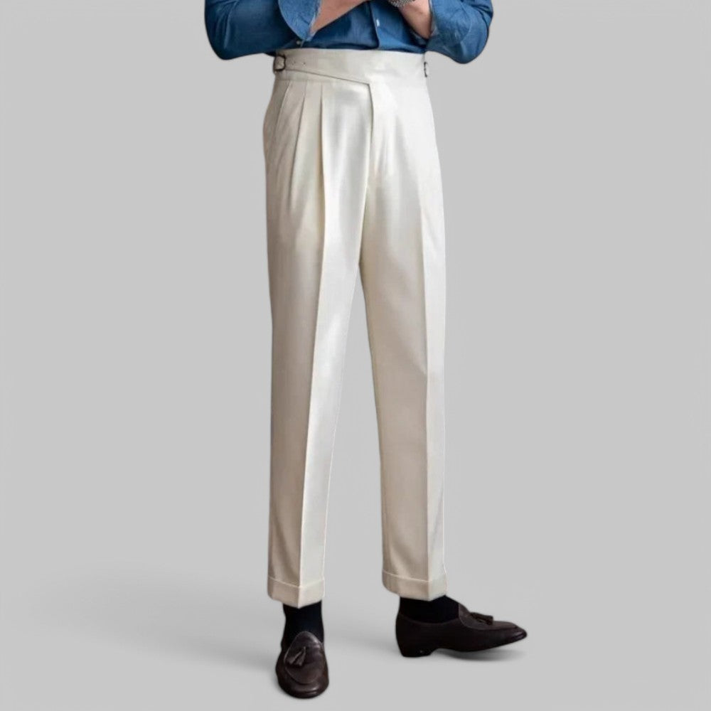 Ferruccio | Pantaloni classici a vita alta con gamba dritta