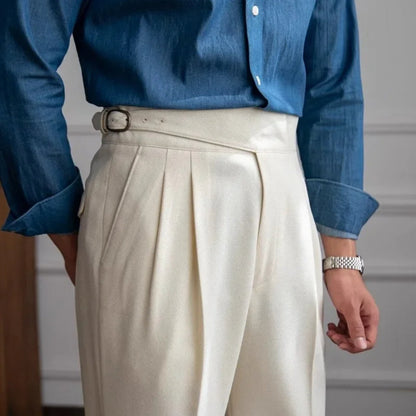 Ferruccio | Pantaloni classici a vita alta con gamba dritta