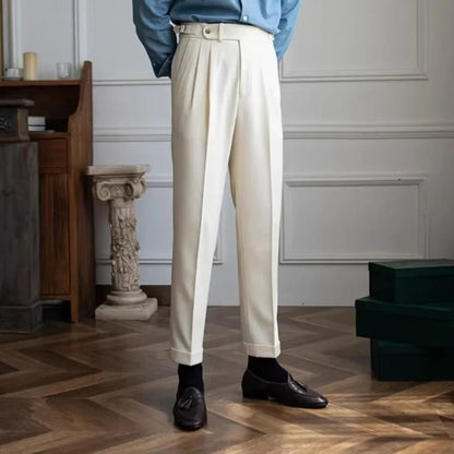 Ferruccio | Pantaloni classici a vita alta con gamba dritta