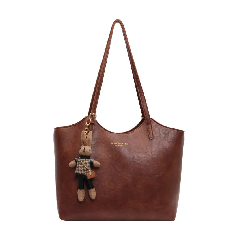Zwarte Schoudertas Dames Vegan Leer Vintage Look - Mode Vibes