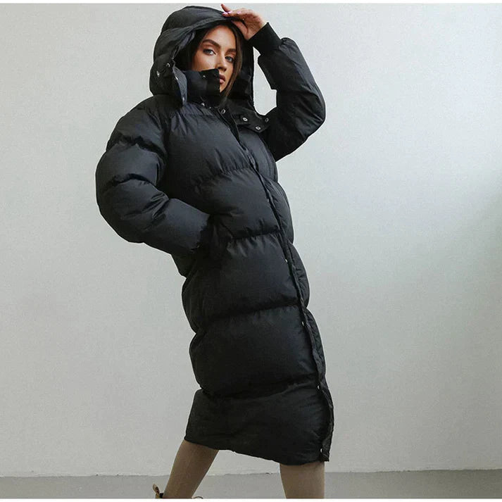 Dames Winterjas Gewatteerd Lange Jas Hoge Kraag - Mode Vibes