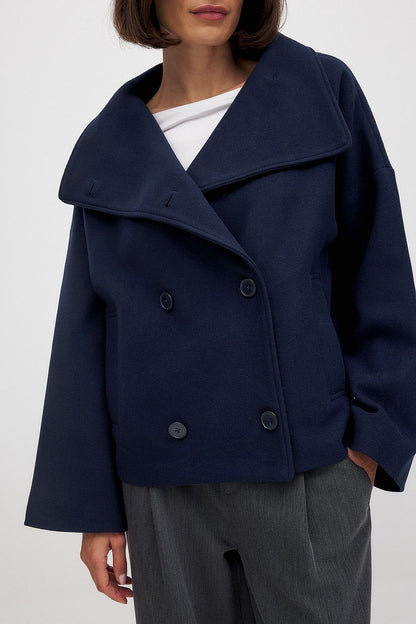 Dames Winterjas Zachte Wol met Oversized Fit