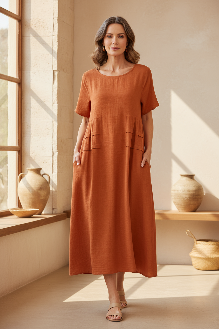 Elise | Buikbedekkende Dames Midi Jurk 1