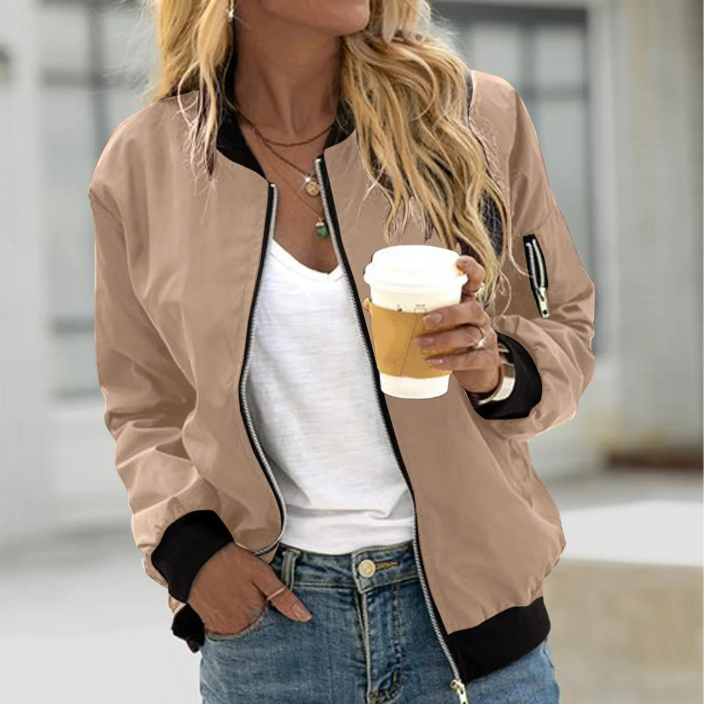 Bomberjack Dames Leer Jacket - Mode Vibes
