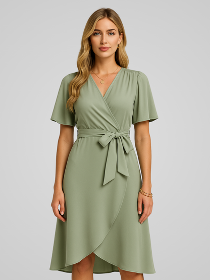 Vrouwelijke Zomerjurk met V-hals Elegante Jurk voor Dames