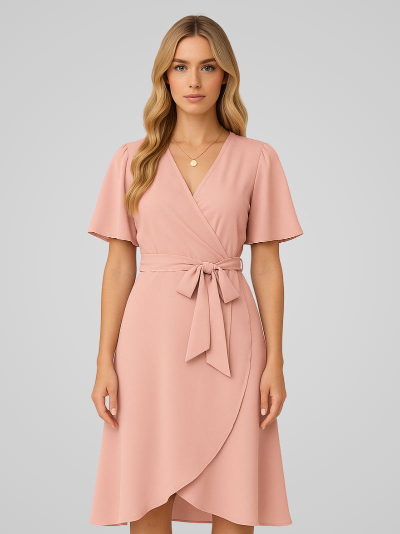 Vrouwelijke Zomerjurk met V-hals Elegante Jurk voor Dames