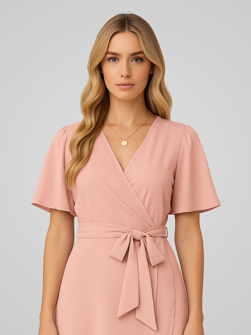 Vrouwelijke Zomerjurk met V-hals Elegante Jurk voor Dames