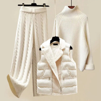 Winterset Dames Brei Warm en Elegant 3-Delig - Mode Vibes