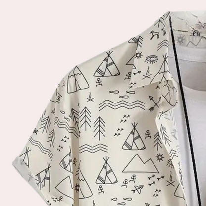 Mannen Overhemd met Leuke Print - Casual Stijl