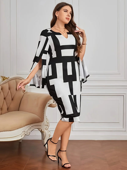 ModeMeester Elegante Temperament Plus-Size Jurk