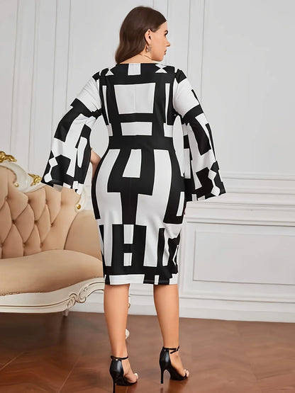 ModeMeester Elegante Temperament Plus-Size Jurk