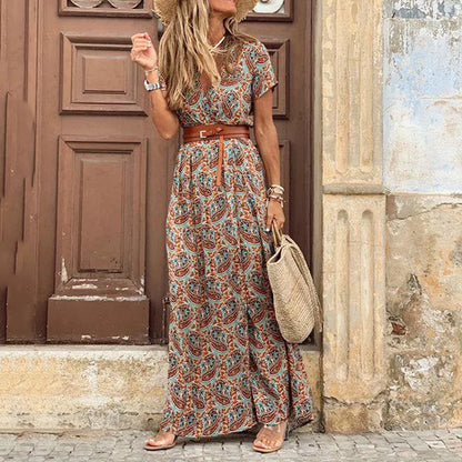 BohoGlam Hot Fashion Bohemian Stijl V-hals Bloemenjurk