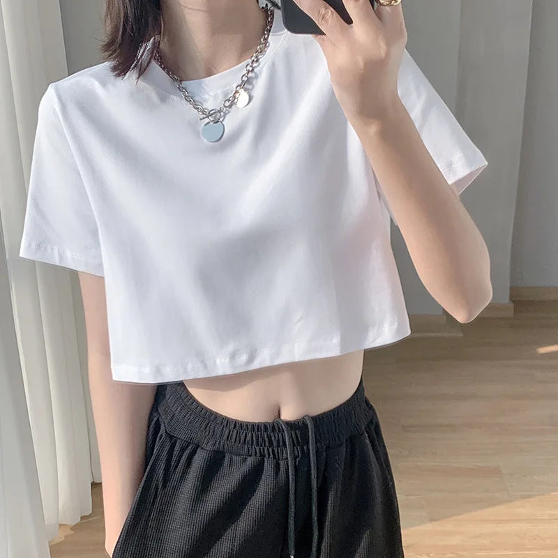 SummerEase Effen Kleur T-Shirt Top