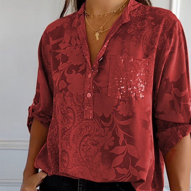 Evelina | Witte Dames Blouse – Elegante Omslagkraag, Comfortabel & Veelzijdig 4