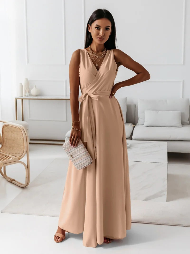 Evelyn Dames Maxi-jurk | Mouwloos, V-hals, Elegante Stijl 11