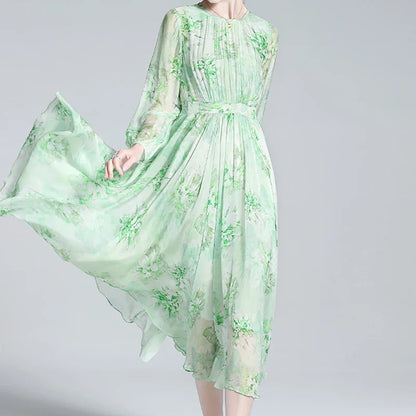 Evnisi Zijden Bloemenprint Jurk: Elegante Zomerstijl 2024