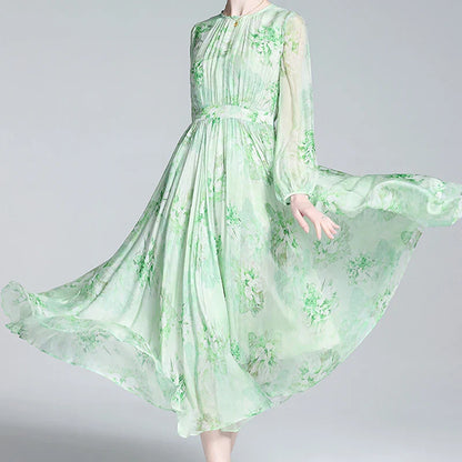 Evnisi Zijden Bloemenprint Jurk: Elegante Zomerstijl 2024