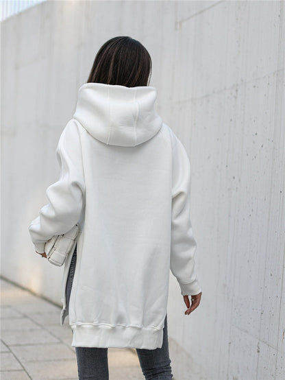 Oversized Jurk met Capuchon Voor Vrouw Losse Pasvorm
