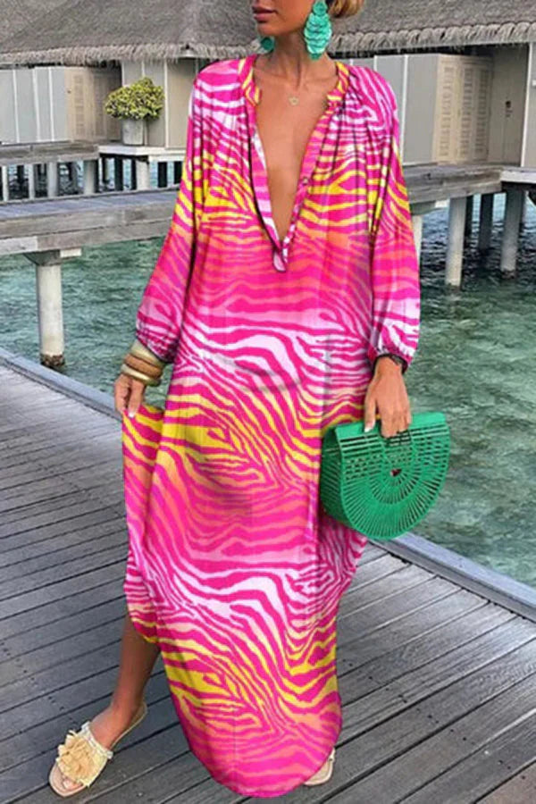 Elegante Jurk Lange Mouwen Losse Vrouwenjurk